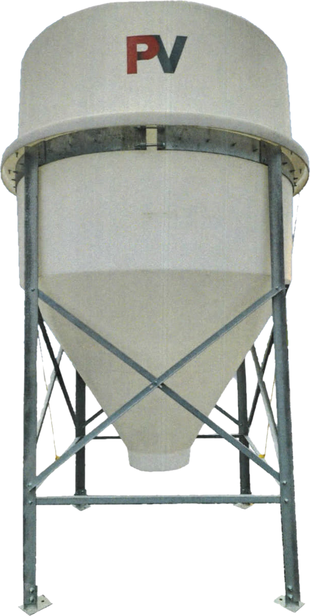 Poly View Feed Bin, 65&quot; Diameter, 2-1/2 to 3 Ton, Totals 100 Bushel w/Cone
