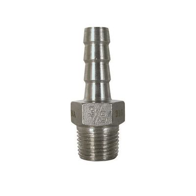 SS Male Adaptor, 1/2&quot;MP X 3/8&quot; Barb