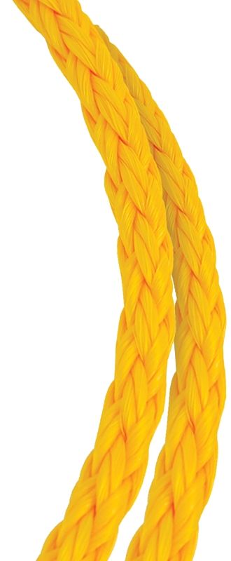 Baron 54616 Yellow Braided Poly Rope, 1/2&quot;