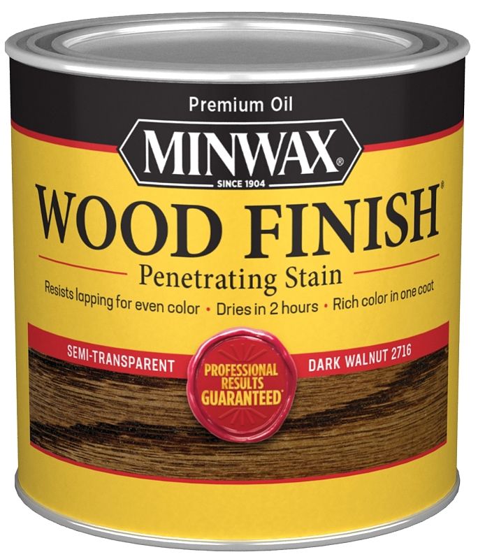 Minwax 227164444 Dark Walnut Wood Stain, 1/2Pt