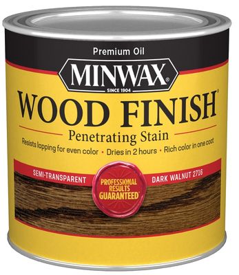 Minwax 227164444 Dark Walnut Wood Stain, 1/2Pt