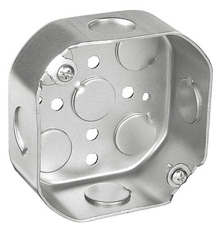 Southwire 54151-UPC Octagonal Steel Box, 4&quot;X1-1/2&quot; W/ 1/2&quot; KO