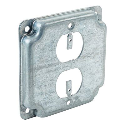 Southwire G1938-UPC Exposed Work 4-3/16&quot; Square Steel Duplex Receptacle Box Cover