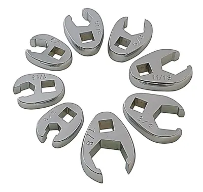 Sunex 9708 Crowfoot SAE Flare Nut Wrench Set, 3/8&quot; Drive, 3/8&quot; to 7/8&quot; 8-Piece