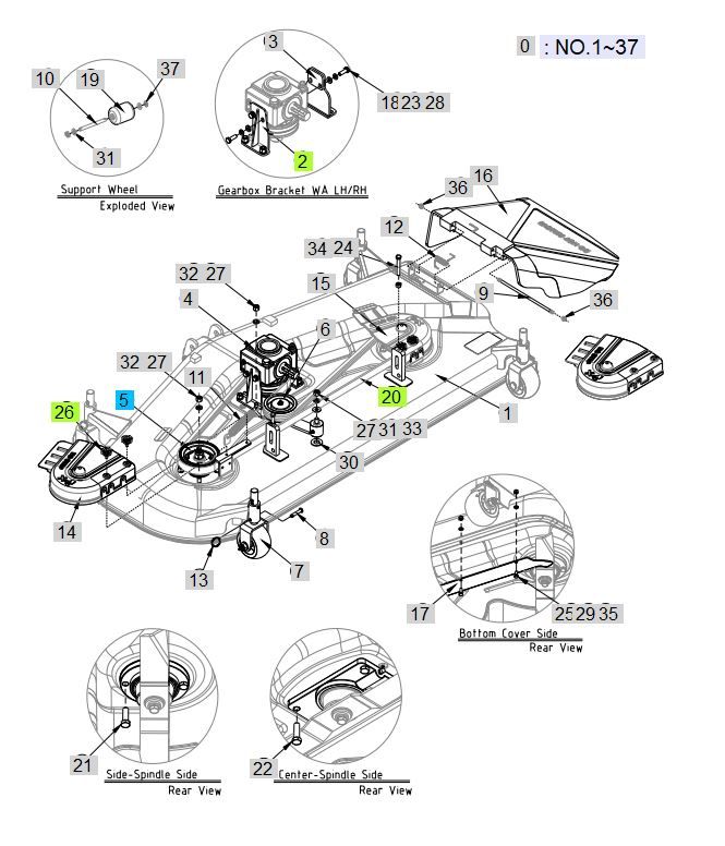 LS Side Spindle Assembly for LM1160