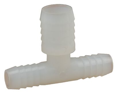 Poly Barb Reducing Tee, 3/4&quot;X1/2&quot;