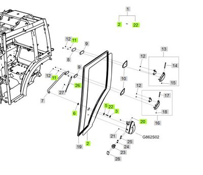 LS LH Door Glass