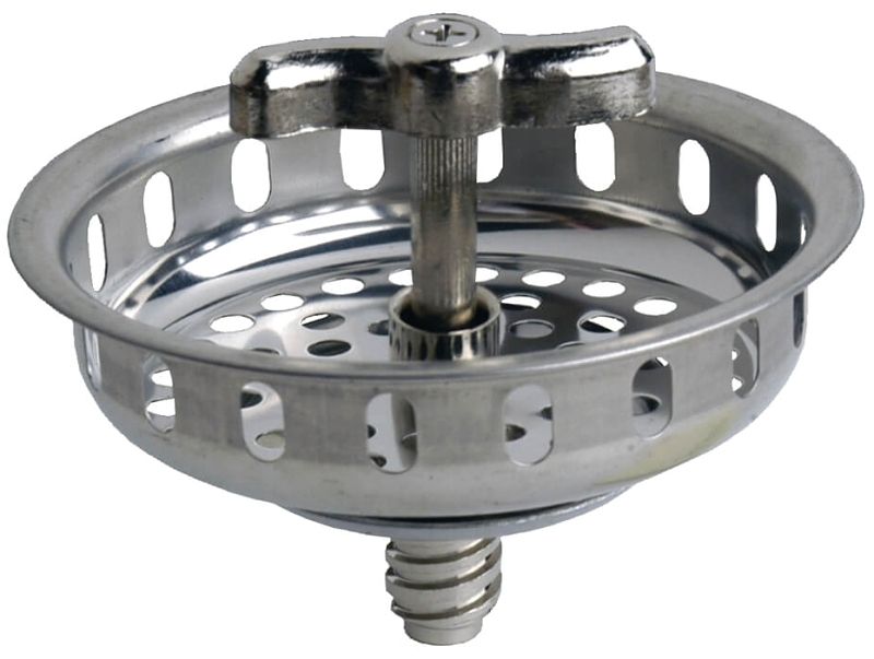 Danco 86800 Basket Strainer, 3-1/2 in Dia, Stainless Steel, Chrome,