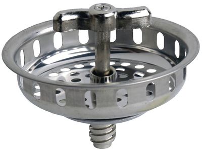 Danco 86800 Basket Strainer, 3-1/2 in Dia, Stainless Steel, Chrome,