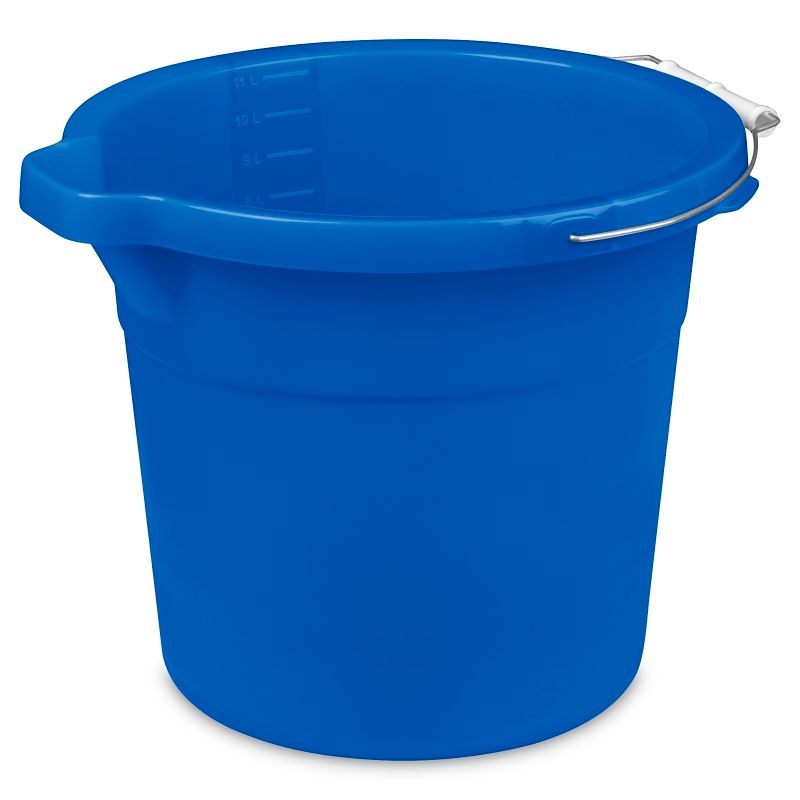 Sterilite 11234312 Blue Cleaning Bucket, 12Qt