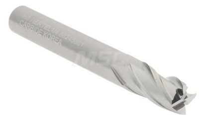 Hertel Square End Mill: 1/4&quot; Dia, 1/2&quot; LOC, 4 Flute, Solid Carbide