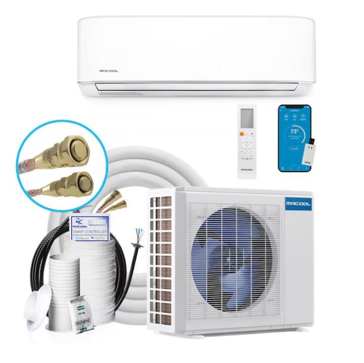 MR Cool DIY 5th Gen. Mini-Split Unit w/25Ft Lineset, 24,000BTU, 1000Sq Ft