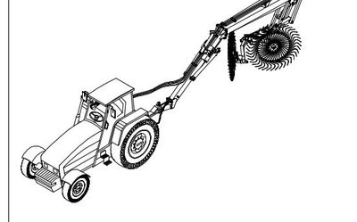 Sitrex 250.452 Rake Kicker Wheel for MKE Rakes, RH, 7MM Wire ,  44&quot; Diameter