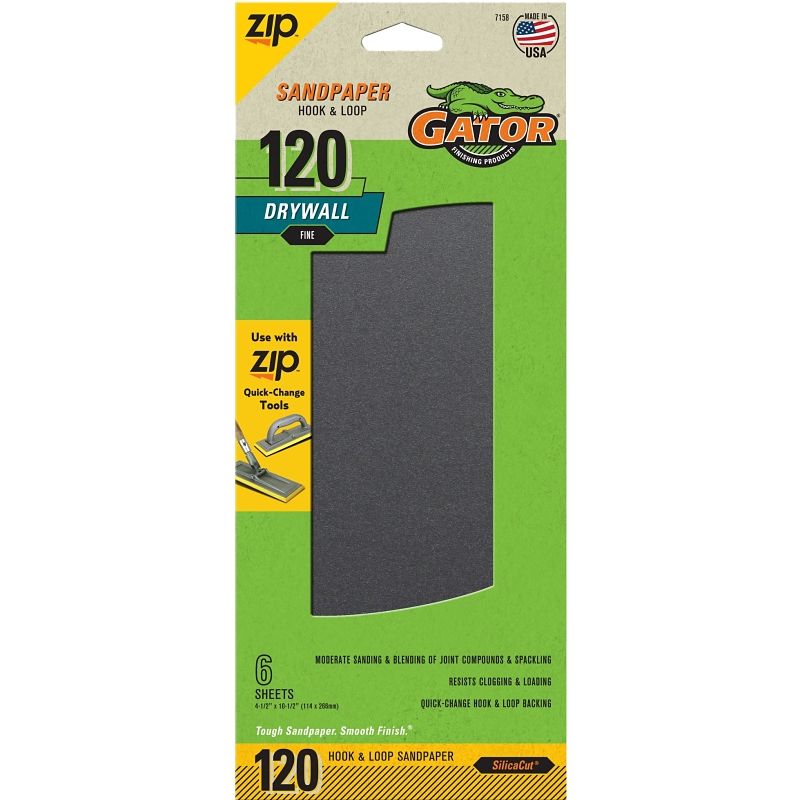 Gator 7158 Drywall H/L Sandpaper Refill 120 Grit, 4-1/4&quot;X11-1/4&quot;