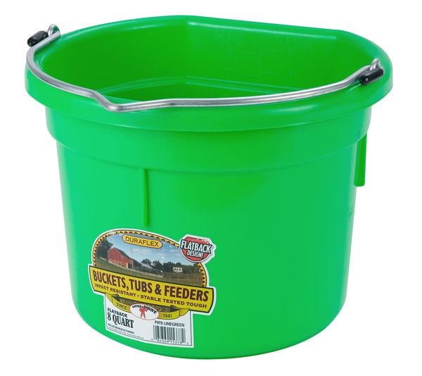 Miller P8FBL Lime-Green Flat-Back Bucket, 8-Qt