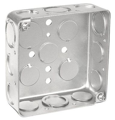 Southwire 52151-SDR  Steel Square Outlet Box, 4&quot;X1-1/2&quot;, 16-Knockout