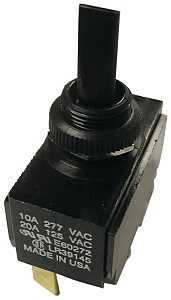 GB GSW-114 Black Insulated Toggle Switch, 125/277VAC, SPDT, Spade Terminal