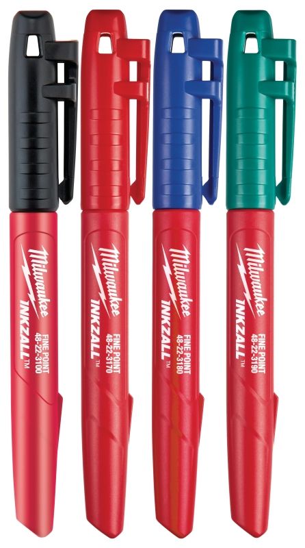 Milwaukee 4-Color Fine Point Inkzall Markers