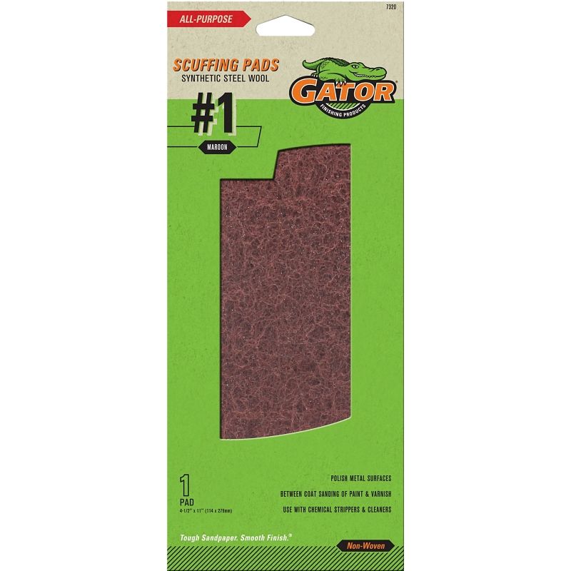 Gator 7320 Maroon Sanding Pad, 4-3/8&quot;x11&quot;
