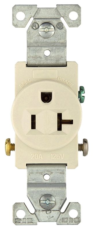 Eaton 1877LA Lt Almond Single Receptacle, 20A 120V