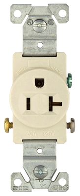 Eaton 1877LA Lt Almond Single Receptacle, 20A 120V