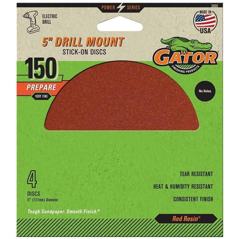 Gator 3000 Sanding Discs, 150G 5&quot; PSA  4Pk