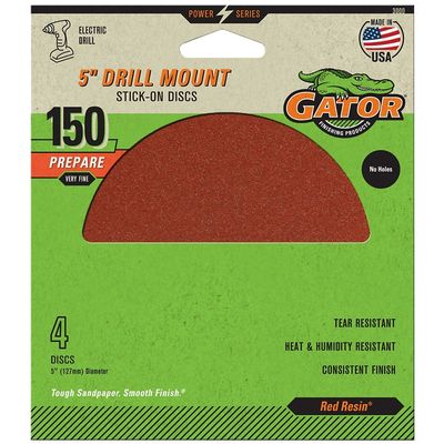 Gator 3000 Sanding Discs, 150G 5&quot; PSA  4Pk