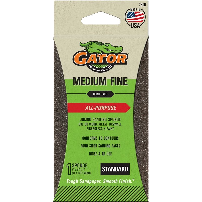Gator 7309 Jumbo Sanding Sponge, Fine/Medium