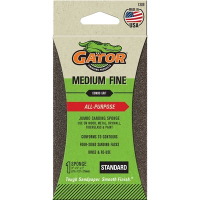 Gator 7309 Jumbo Sanding Sponge, Fine/Medium