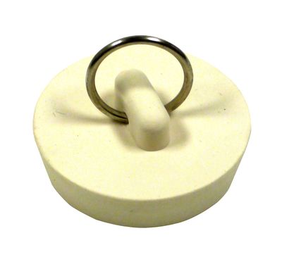 PlumbPak PP820-6 White Rubber Drain Stopper, 1-5/8&quot;-1-3/4&quot;