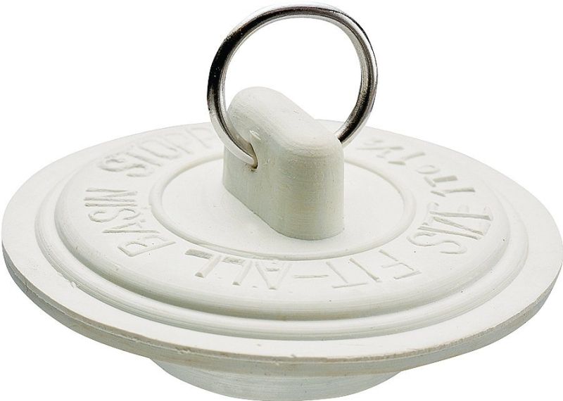 PlumbPak PP820-3 White Rubber Drain Stopper, 1&quot;-1-3/8&quot;