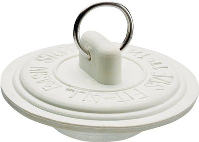 PlumbPak PP820-3 White Rubber Drain Stopper, 1&quot;-1-3/8&quot;