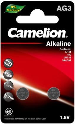 Camelion AG3 / 392 / LR41 1.5V Alkaline Button Cell Battery​ 2Pk