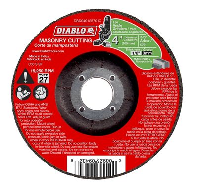 Diablo DBD040125701C Masonry Cut-off Disc, 4&quot;
