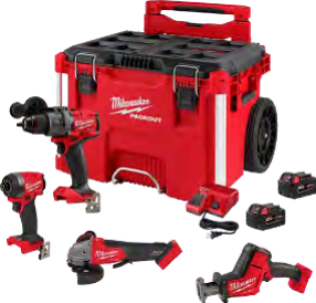 Milwaukee M18 Fuel 4 Piece Combo Kit in Rolling Packout