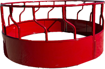 Painted Heavy Duty S-Bar 3-Piece 14ga Cattle Hay Feeder w/Closed Bottom Hay Saver Ring