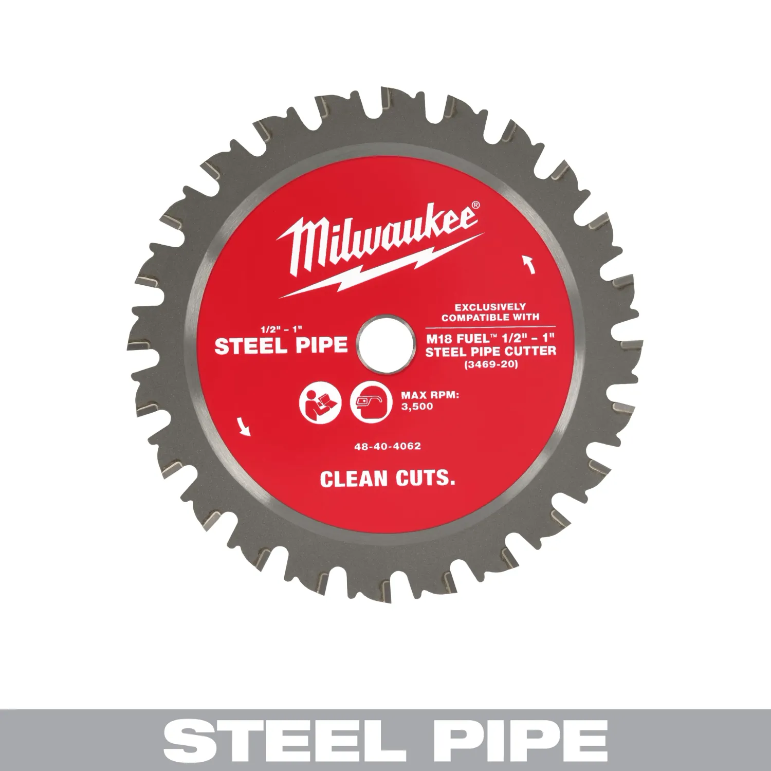 Milwaukee Steel Pipe Cutting Blade Cuts ½”, ¾”, and 1” Steel Pipe
