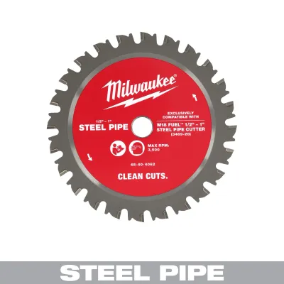 Milwaukee Steel Pipe Cutting Blade Cuts ½”, ¾”, and 1” Steel Pipe