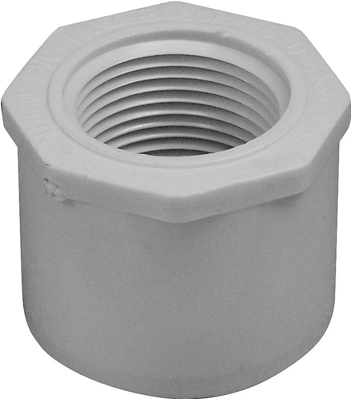 LASCO 438211BC PVC Reducer Bushing, 1-1/2&quot;X1&quot;, Spigot X FPT
