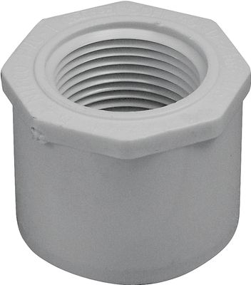 LASCO 438211BC PVC Reducer Bushing, 1-1/2&quot;X1&quot;, Spigot X FPT