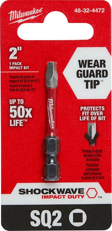 Milwaukee Impact Bit, #2SQ X 2"