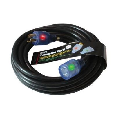 Century Wire Black Generator Cord, 10/4 X 25Ft, Lighted L14-30P Twistlock Ends