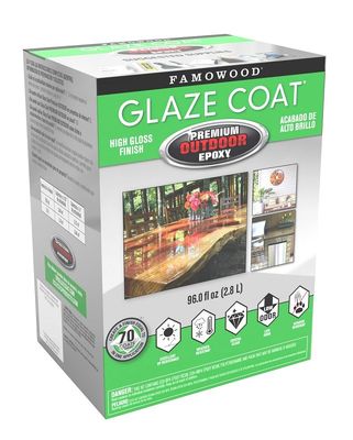 Famowood 5054030 Glaze Coat® Premium Gloss Clear Outdoor Coating, 96Oz