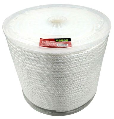 Baron 54012 White Solid Braid Nylon Rope, 5/16&quot;