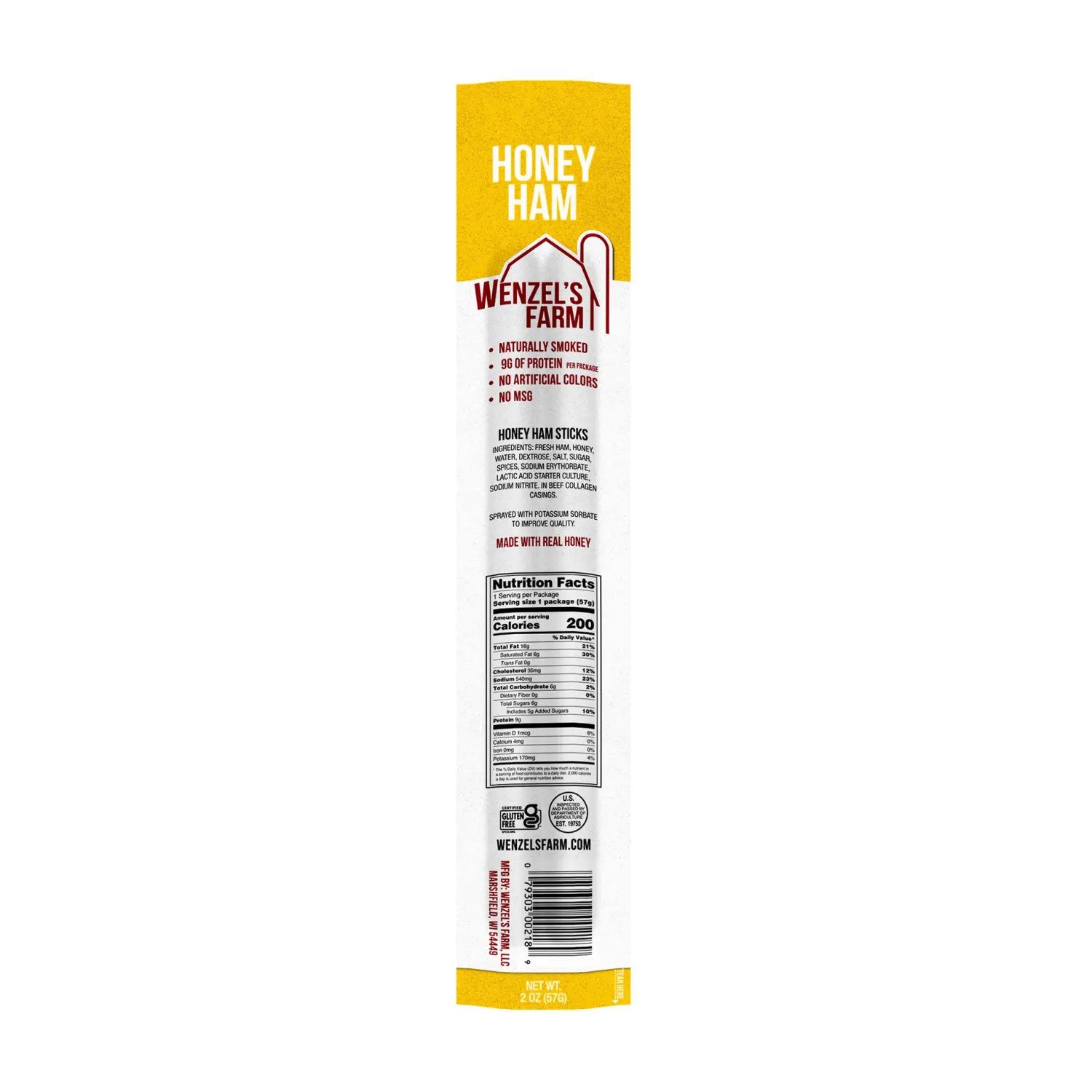 Wenzels Farm Honey Ham Beef Sticks, 2oz