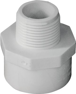 LASCO 436102BC PVC Sch40 Male Adaptor, 1&quot;SlipX3/4&quot;Mp
