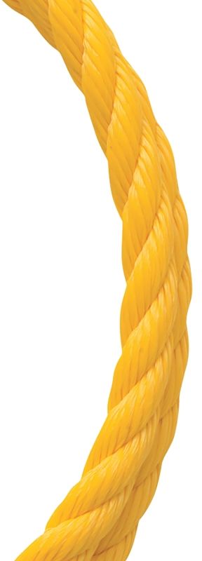 Baron Mfg 54210 Yellow Poly Twisted Rope, 3/8"