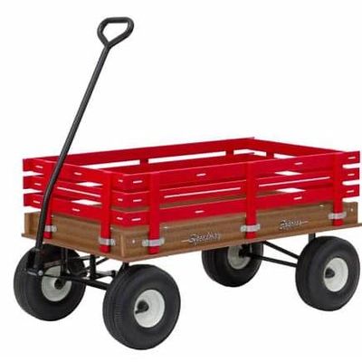 Valley Road Woodworking Express Wagon, 24"X48"  w/Poly Bed  Red/White