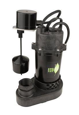 ECO-FLO SPP50V Thermoplastic Sump Pump w/Vertical Switch, 1/2HP, 65GPM