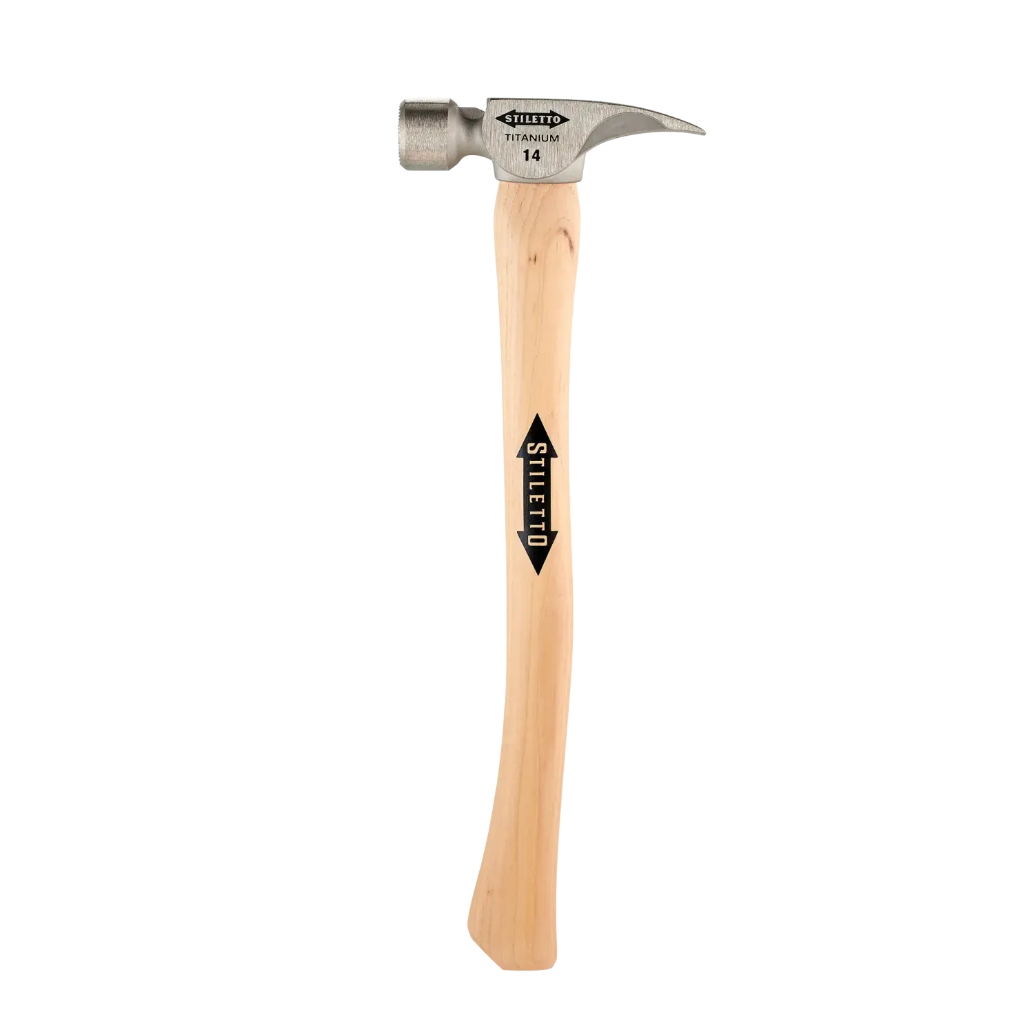 Stiletto TI14MC Milled Face Titanium Hammer w/Curved Hickory Handle, 14oz